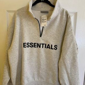 ESSENTIALS Oatmeal Zip Up